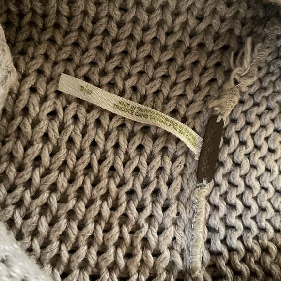 Free People Long Knit Sweater Vest Cardigan – Button Front Red Beige Striped S - Picture 7 of 7